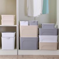 收纳箱四件套儿童玩具整理箱家用中号带盖塑料书本收纳盒