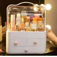 化妆品收纳盒桌面随身携带防尘化妆盒首饰收纳化妆箱梳妆台收纳盒