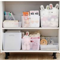 桌面收纳盒家用厨房杂物篮子整理箱零食玩具化妆品储物透明塑料筐