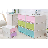 塑料抽屉式收纳盒衣服整理箱储物柜子可叠加储物柜衣物收纳箱