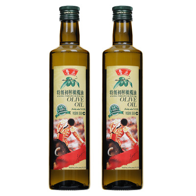 鲁花特级初榨橄榄油500ml*2食用油轻食健身健康植物油炒菜