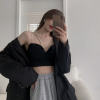 链条吊带背心女春夏季设计感小众短款辣妹裹胸外穿内搭打底衫上衣