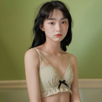 新款法式少女花边蕾丝聚拢内衣收副乳无钢圈文胸学生纯色胸罩女