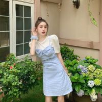 可盐可甜两件套女夏蝴蝶结收腰显瘦气质吊带连衣裙子+白色T恤套装