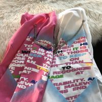 炸街情侣装爱心印花链条短袖T恤女宽松2021新款ins上衣潮