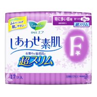 花王乐而雅(Laurier)特长日用进口卫生巾 F透气棉柔超丝薄护翼型25cm17片 花王出品 日本进口