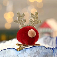 圣诞节饰品发夹儿童圣诞鹿角发卡头饰女可爱小鹿夹子女童发饰装饰