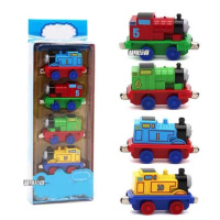 潮合金车模拖马斯小火车玩具套装磁性回力儿童卡通玩具车可连接火
