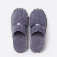 高档酒店缎带珊瑚绒一次性拖鞋美容院客人拖鞋加厚防滑一次性拖鞋