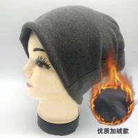 韩版新款时尚套头帽加绒加厚保暖帽子男女秋冬天围脖两用包头月子帽