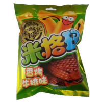 徐福记米格玛90g香烤牛排味夹心米果卷能量棒糙米卷饼干休闲膨化零食品小吃下午茶点心