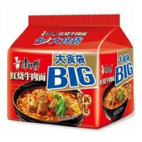康师傅大食袋红烧牛肉面124g/组*5