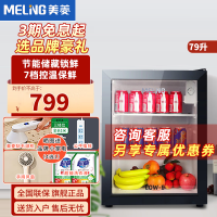 美菱 (MELING)立式家用冰吧 冷藏保鲜迷你展示柜 茶叶水果护肤品小型冰柜SC-79L