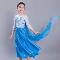 冰雪奇缘公主裙爱莎艾莎女童连衣裙秋冬季礼服长裙儿童服装