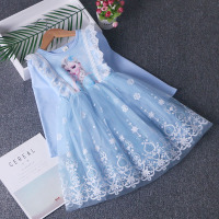 冰雪奇缘公主裙秋装爱莎连衣裙子儿童服装女童礼服蕾丝艾莎