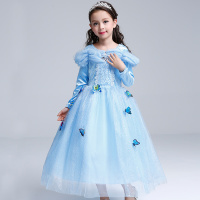 儿童演出服装女童艾沙秋冬连衣裙子冰雪奇缘爱莎艾莎公主裙