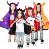 儿童服装男童cosplay女童表演衣服恶魔披肩南瓜披风套装