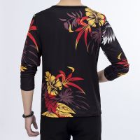 男装衣服长袖t恤男早秋长袖ins中青年3d印花男士大码打底衫