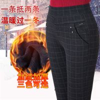 单裤/加绒妈妈裤子女秋冬加厚松紧腰弹力大码中老年小直筒棉裤女