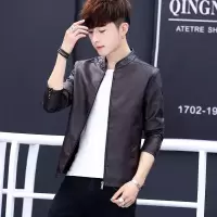 皮衣男外套2020新款男士皮衣皮夹克青年韩版修身皮衣外套休闲男装