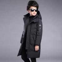 中大童真品羽绒服男童中长款外套青少年学生加肥加大过膝羽绒衣