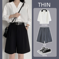 2020新款西装短裤女夏宽松大码秋冬外穿高腰五分直筒港味休闲中裤