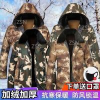 棉衣男劳保军大衣中迷彩棉衣服男士冬天加绒加厚工作服棉袄防寒服