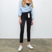 秋装2020新款修身直筒八分黑色牛仔裤女高腰显瘦复古九分简约女神