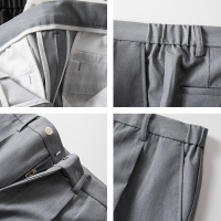 秋季小西裤男韩版休闲长裤修身直筒秋冬款加绒加厚百搭潮流九分裤
