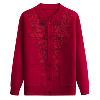 老年人秋冬女外套老太太针织衫奶奶开衫毛衣春装中老年上衣妈妈装