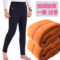 男士三层驼绒保暖裤加绒加厚棉裤中老年冬季高腰老年人超厚裤子
