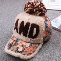 2020韩版帽子女秋冬毛绒棒球帽保暖加厚毛球字母刺绣毛呢潮鸭舌帽
