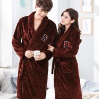 冬天睡袍女珊瑚绒加厚韩版学生长款家居服睡衣冬季法兰绒情侣浴袍