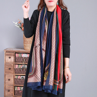 文艺复古秋冬新款印花百搭围巾中长款保暖披肩围巾女
