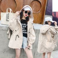 风衣外套女中长款春秋学生韩版宽松小个子工装上衣大码女装胖妹妹