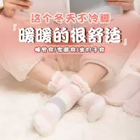 珊瑚绒袜子女家居地板袜加绒加厚保暖秋冬季月子袜毛绒睡觉睡眠袜
