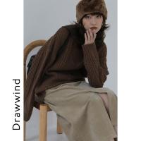 画风复古毛衣女日系秋冬新款针织麻花圆领套头长袖毛线衫