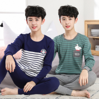 青少年秋衣秋裤套装男童中大童纯棉睡衣男孩初中学生保暖内衣秋冬