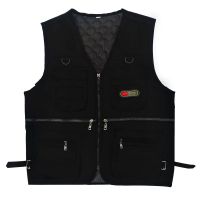 秋款加绒款军绿迷彩休闲多兜中老年男士马甲爸爸钓鱼坎肩夏薄网眼