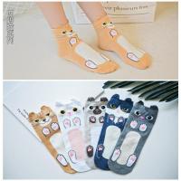 3/5女袜子可爱中筒袜女卡通学生女袜韩版厚款短袜中筒袜棉袜子女