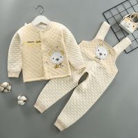 秋冬纯棉婴儿保暖内衣套装宝宝背带裤秋衣秋裤男女儿童保暖衣套装