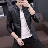 男士皮衣新款帅气加绒加厚夹克男秋冬季外套修身韩版青年休闲机车