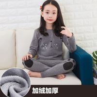 女童保暖内衣套装纯棉加绒加厚中大童装儿童秋衣秋裤小孩宝宝睡衣