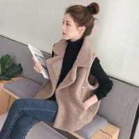 秋冬毛绒绒背心马甲女2020新款学院风宽松显瘦无袖坎肩马夹外套女