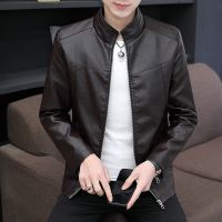 休闲加绒皮衣男士外套韩版水洗夹克男装pu上衣修身机车皮