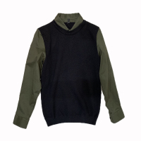 2020秋冬新纯色针织马甲衬衫领假两件毛衣男修身百搭长袖套头打底