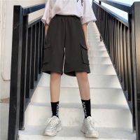 工装裤女学生韩版宽松阔腿五分裤2020夏季新款高腰百搭休闲短裤男