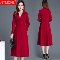 风衣女长款过膝春装2020年新款时尚气质中长款红色秋天大衣外套潮