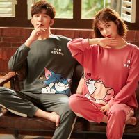 春秋季情侣睡衣棉质长袖女卡通可爱学生秋冬天男士家居服两件套装