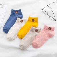 5/10双袜子女韩版短袜船袜女浅口夏季学院风潮袜个性百搭可爱小熊